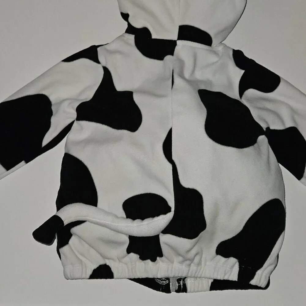 Carter's Black White Cow Halloween Costume Baby 12 Months Hooded JACKET ONLY